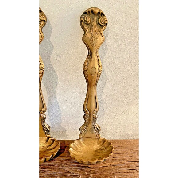 Vintage Cast Metal MCM Set of 2 Wall Hanging Ladles Spoons Kitchen Décor Used - Picture 2 of 14